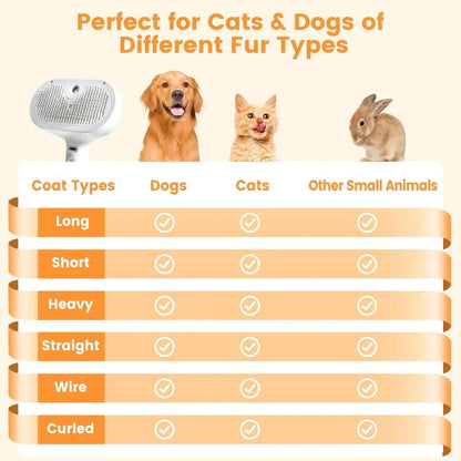 Pet Steam Grooming Brush