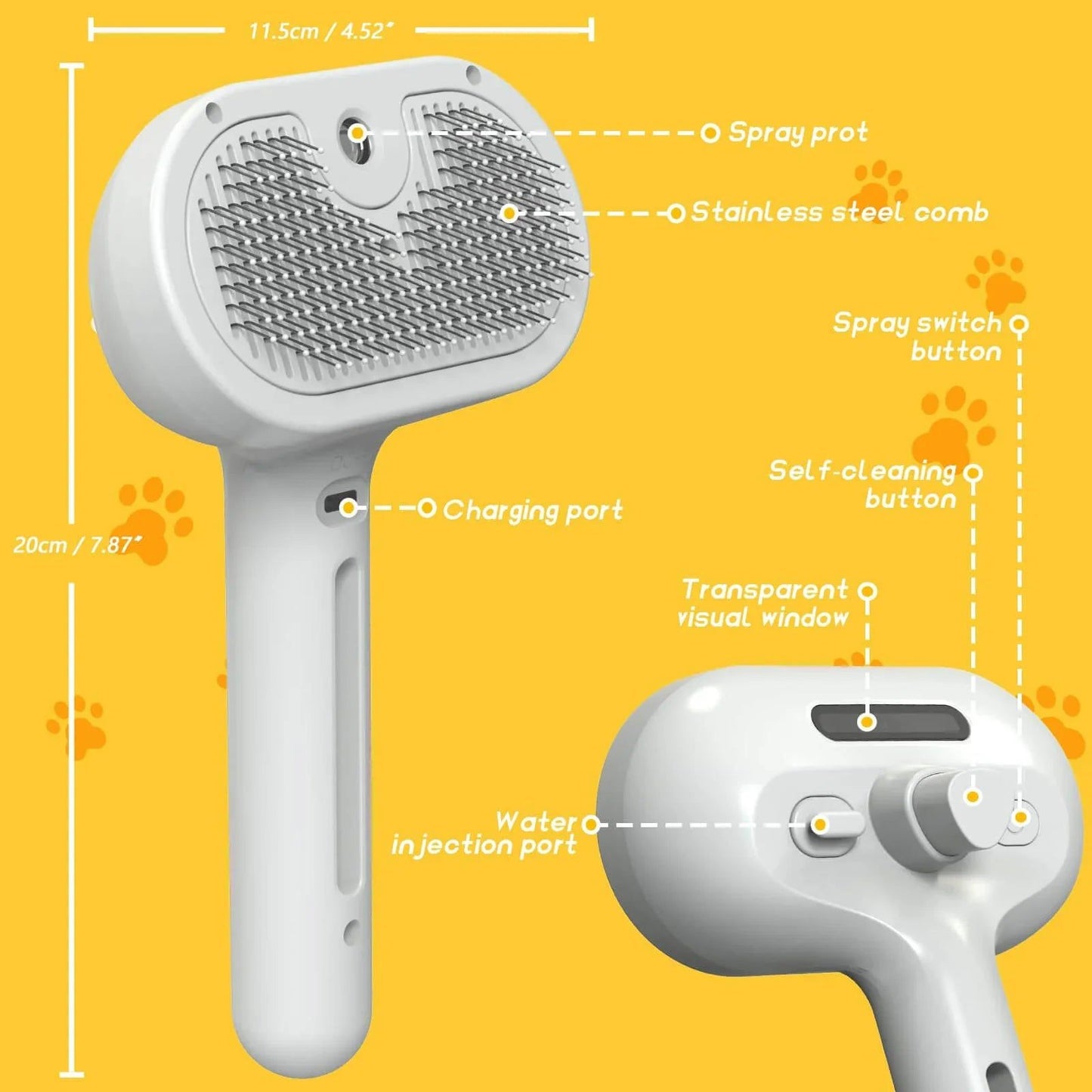 Pet Steam Grooming Brush