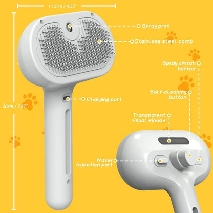 Pet Steam Grooming Brush