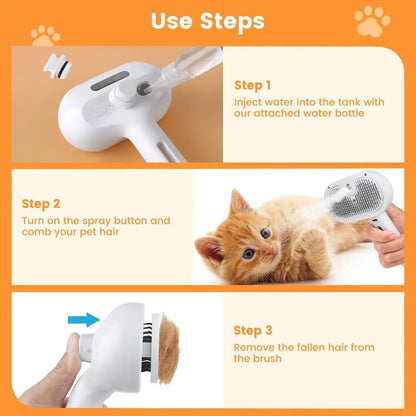 Pet Steam Grooming Brush